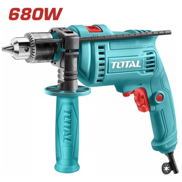 ელ. ბურღი, დარტყმითი TOTAL TG1061356 0-3000ბრ/წთ, 680ვტ
